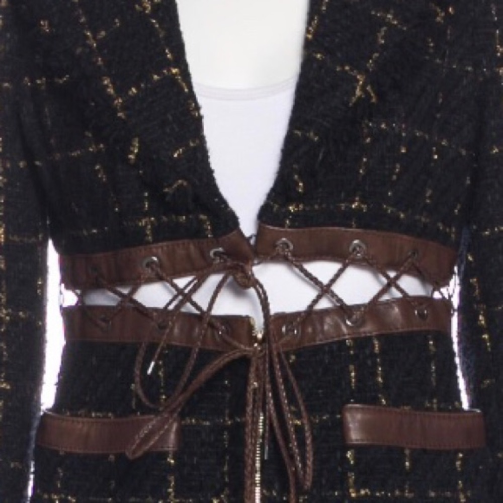 $$SOLD$$RARE $6700 CHANEL  BLACK PLAID BLAZER JACKET FR42 - Picture 6 of 14